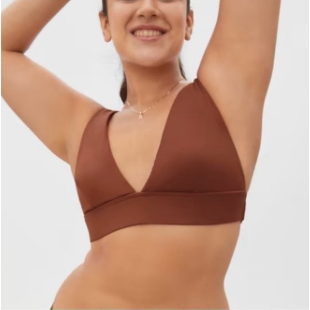 EVERLANE ReNew The Rosewood Triangle Bikini Top NWT